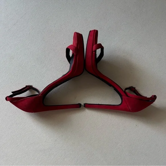 Jeffrey Campbell Red Stiletto Heels Ankle Strap - Picture 6 of 11